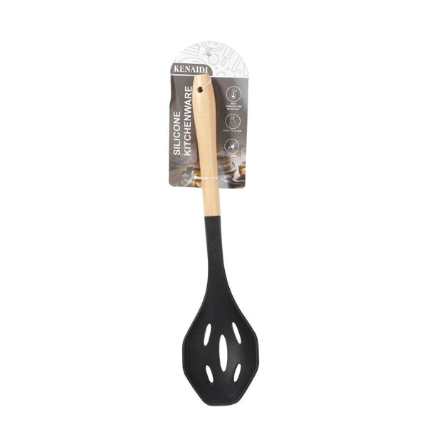 Wood and Silicone Slotted Spoon Mixing Spoon 32*7.4 cm