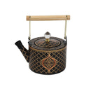 Stainless Steel Vintage Shape Royal Print Timber Handle Tea Pot Kettle 1 Litre 13*12 cm