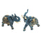 Sculpture Statue Resin Figurine Elephant Pair Mix Gold Colour 21*8.5*24/22*9*16.5 cm
