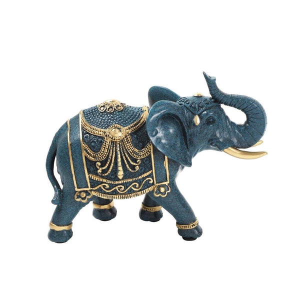 Sculpture Statue Resin Figurine Elephant Pair Mix Gold Colour 21*8.5*24/22*9*16.5 cm