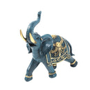 Sculpture Statue Resin Figurine Elephant Pair Mix Gold Colour 21*8.5*24/22*9*16.5 cm