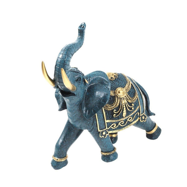 Sculpture Statue Resin Figurine Elephant Pair Mix Gold Colour 21*8.5*24/22*9*16.5 cm