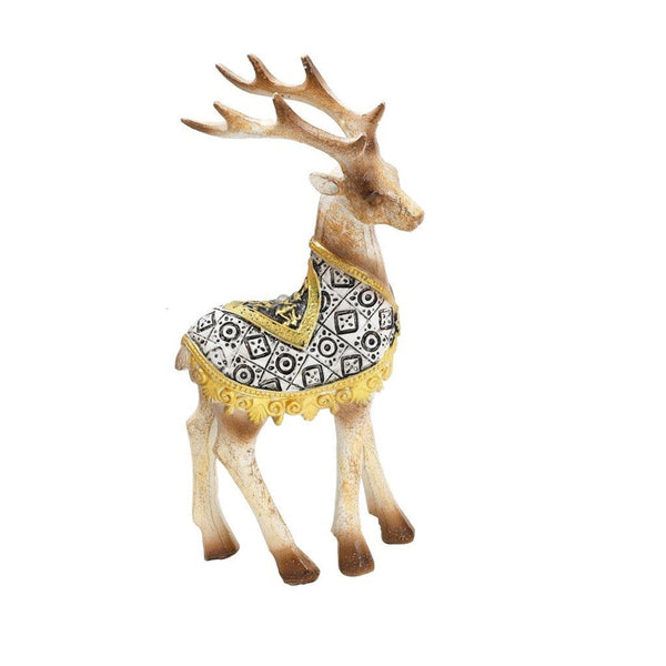 Sculpture Statue Resin Figurine Reindeer Metallic Gold Colour 10*7*22 cm