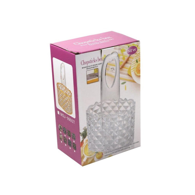Multifunctional Gold Basket Style Acrylic Cutlery Holder Chopsticks Stand 24*10 cm