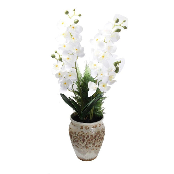 Realistic Touch Artificial Orchid Flower Deco Pot Abstract Print 16*18 cm 
 (Ctn Box 24 units)