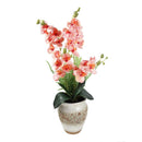 Realistic Touch Artificial Orchid Flower Deco Pot Abstract Print 16*18 cm 
 (Ctn Box 24 units)