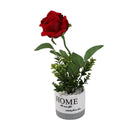 Realistic Touch Artificial Rose Flower Deco Pot Abstract Home Print 8.5*7*27 cm 
 (Ctn Box 48 units)
