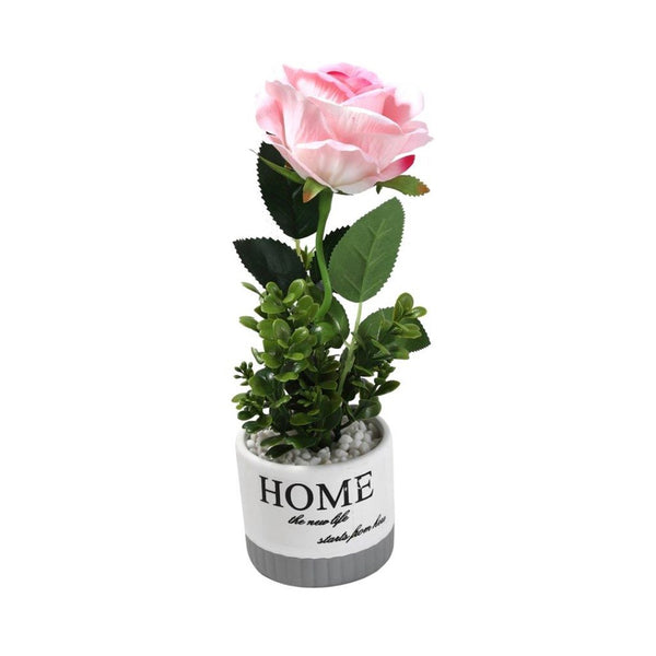 Realistic Touch Artificial Rose Flower Deco Pot Abstract Home Print 8.5*7*27 cm 
 (Ctn Box 48 units)