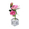 Realistic Touch Artificial Rose Flower Deco Pot Abstract Print 7*27*27 cm 
 (Ctn Box 96 units)