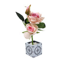 Realistic Touch Artificial Rose Flower Deco Pot Abstract Print 7*27*27 cm 
 (Ctn Box 96 units)