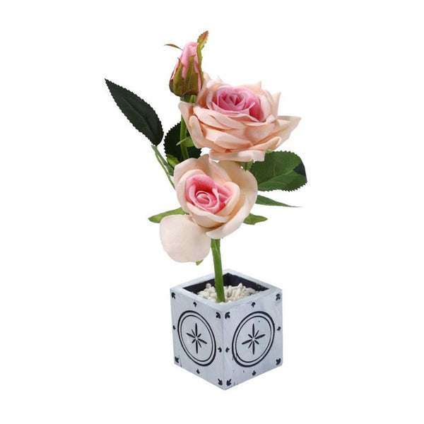 Realistic Touch Artificial Rose Flower Deco Pot Abstract Print 7*27*27 cm 
 (Ctn Box 96 units)