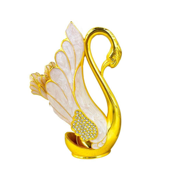 Stainless Steel Gold Swan Spoon Set Cutlery Holder Set of 6 PCs 15 cm
