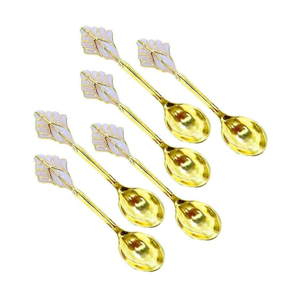 Stainless Steel Gold Swan Spoon Set Cutlery Holder Set of 6 PCs 15 cm (Ctn Box 100 units)