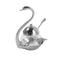 Stainless Steel Silver Swan Condiment Jar Seasoning Container with Spoon 15.5 cm