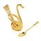 Stainless Steel Gold Swan Spoon Set Cutlery Holder Set of 6 PCs 15 cm (Ctn Box 100 units)