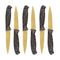 Stainless Steel Gold Fruit Knife Mosaic Pattern Plastic Handle Set of 6 19.5 cm