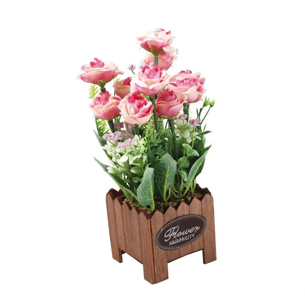 Realistic Touch Artificial Rose Flower Deco Artistic Pot 28 cm
