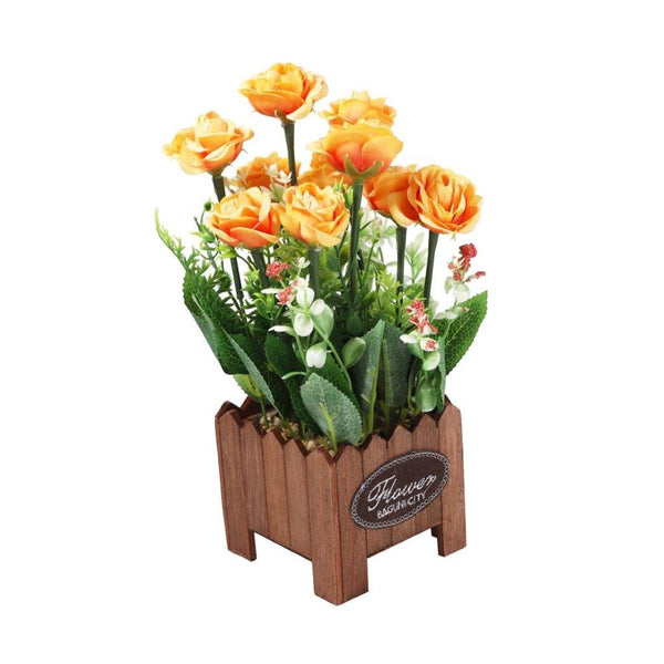 Realistic Touch Artificial Rose Flower Deco Artistic Pot 28 cm