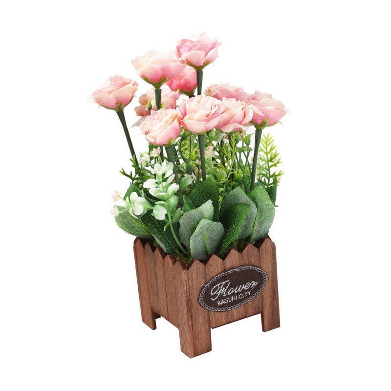 Realistic Touch Artificial Rose Flower Deco Artistic Pot 28 cm