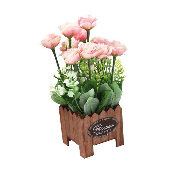 Realistic Touch Artificial Rose Flower Deco Artistic Pot 28 cm