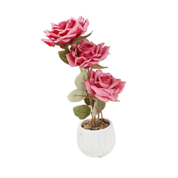 Realistic Touch Artificial Rose Flower Deco Artistic Pot 30 cm
