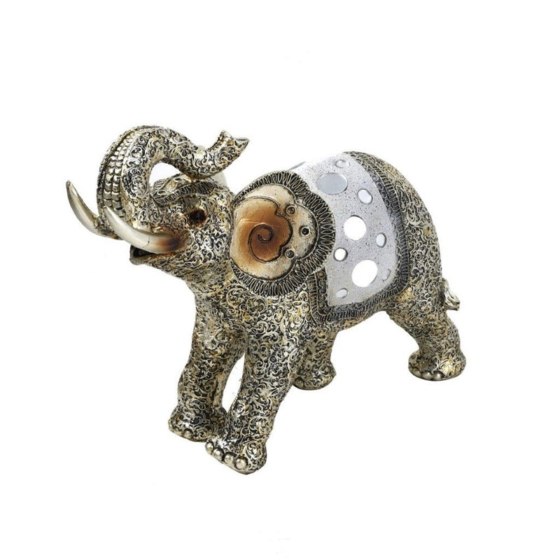 Sculpture Statue Resin Figurine Elephant Metallic Beige Colour 26*10*21 cm