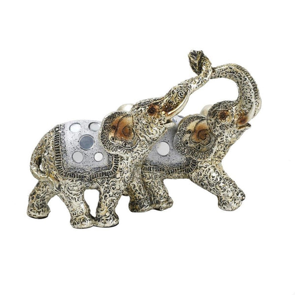Sculpture Statue Resin Figurine Elephant Metallic Beige Colour 24.5*11.5*17 cm
