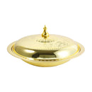 Stainless Steel Gold Plated Biryani Plate with Lid 38 cm (Ctn Box 48 units)