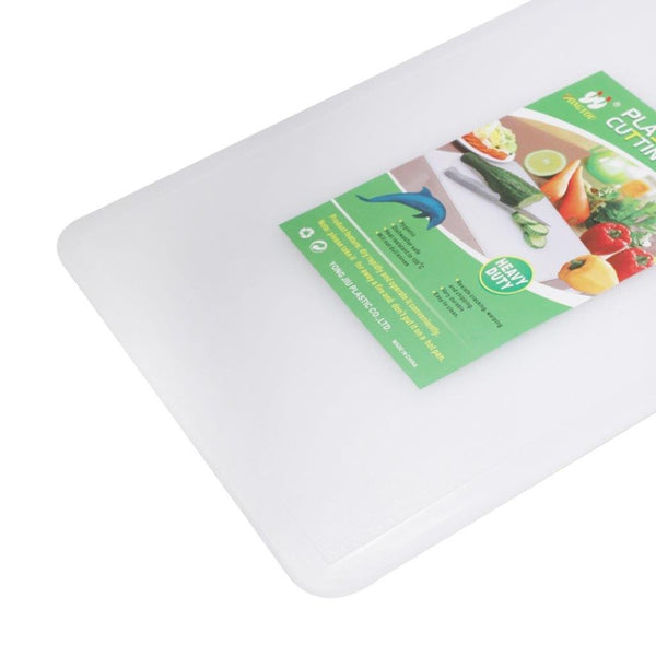 Kitchen Essential Clear White Plastic Non Slip Chopping Board 34*23*0.6 cm