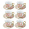 Ceramic Tea Cup and Saucer Set of 6 Pcs Floral Design Cup 7.5*9 cm Saucer 14 cm
