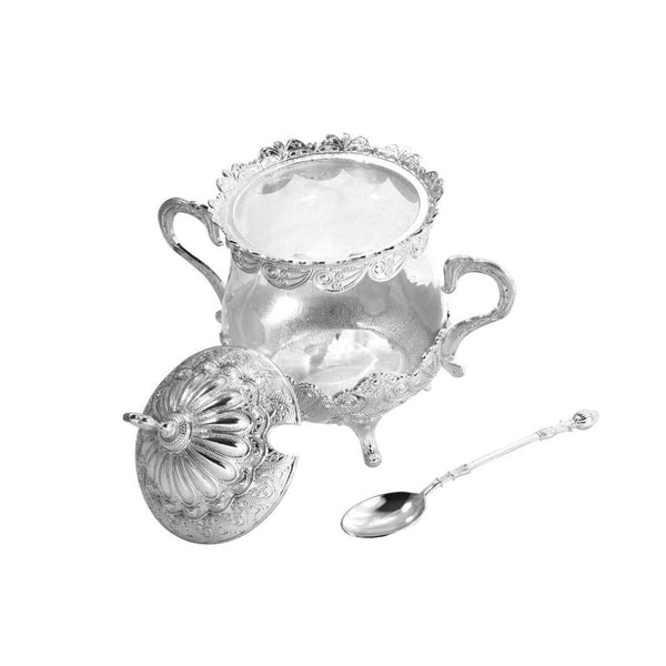 Silver Plated Sugar Pot with Spoon 14 cm (Ctn Box 48 units)