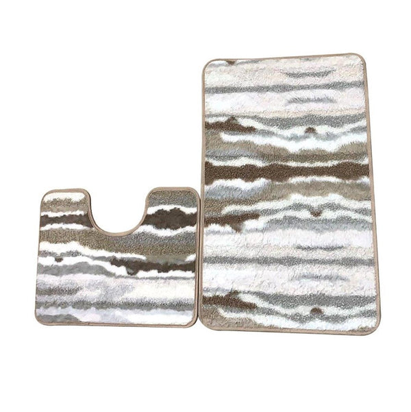 Multi-color Non Slip Water Absorbent Bath Mat Set of 2 Pcs 50*80/50*40 cm