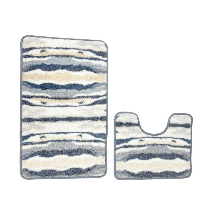Multi-color Non Slip Water Absorbent Bath Mat Set of 2 Pcs 50*80/50*40 cm