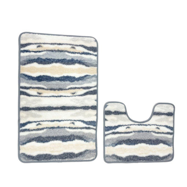 Multi-color Non Slip Water Absorbent Bath Mat Set of 2 Pcs 50*80/50*40 cm