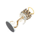 Home Decor Crystal Glass Champagne Gold Table Top Candleholder 25 cm
