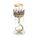Home Decor Crystal Glass Champagne Gold Table Top Candleholder 25 cm