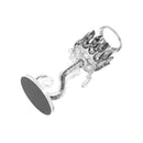 Home Decor Crystal Glass Satin Silver Table Top Candleholder 21 cm