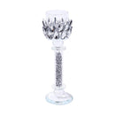 Home Decor Crystal Glass Satin Silver Table Top Candleholder 22 cm