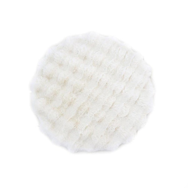 Fluffy Super Soft Vanilla White Design Non Slip Waterproof Floor Mat 90 cm