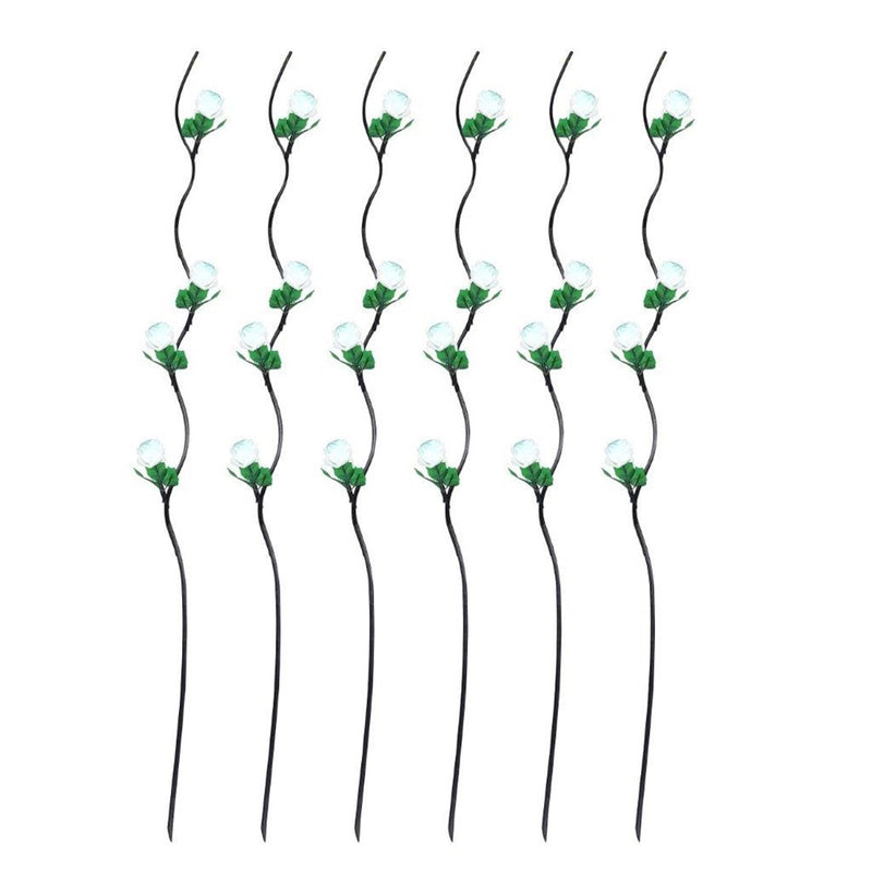 Realistic Touch White Rose Artificial Flower Stems Garland Set of 5 For Vase Centrepiece Wedding Party 1.55 Meter (Ctn Box 120 units)