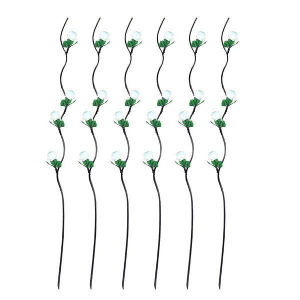 Realistic Touch White Rose Artificial Flower Stems Garland Set of 5 For Vase Centrepiece Wedding Party 1.55 Meter (Ctn Box 120 units)