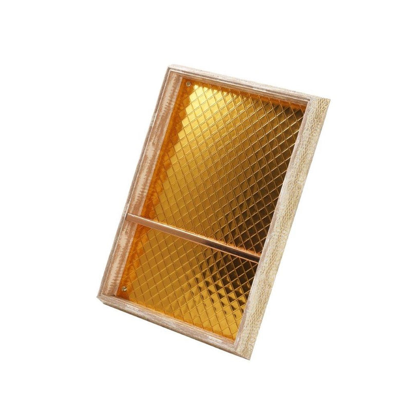 Engraved Deco Gold Candy Box Nuts and Chocolates Serving Tray 2 Compartments with Lid 35.5*24*6.5 cm