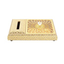 Engraved Deco Silver Candy Box Nuts and Chocolates Serving Tray 2 Compartments with Lid 35.5*24*6.5 cm