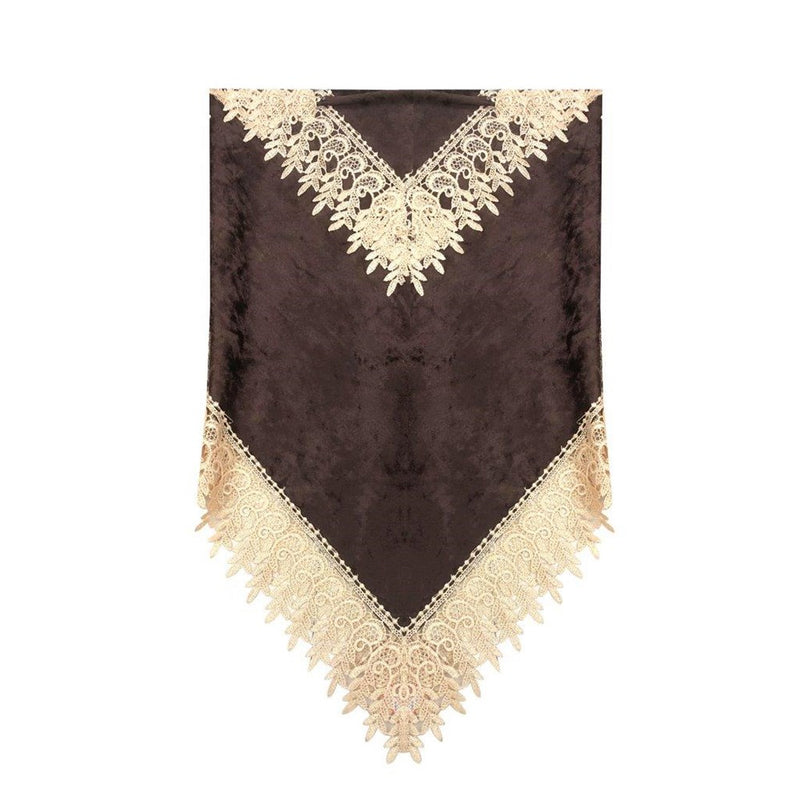 Deco Floral Lace Table Runner Kitchen and Dining Dark Chocolate 200*40 cm
