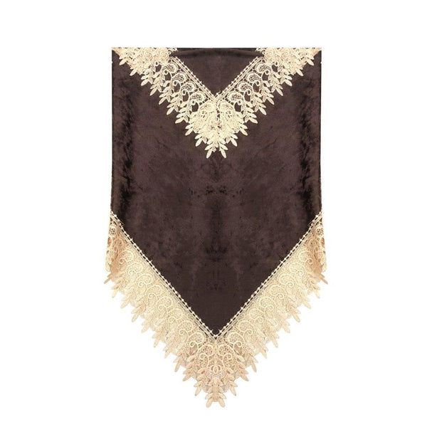 Deco Floral Lace Table Runner Kitchen and Dining Dark Chocolate 200*40 cm