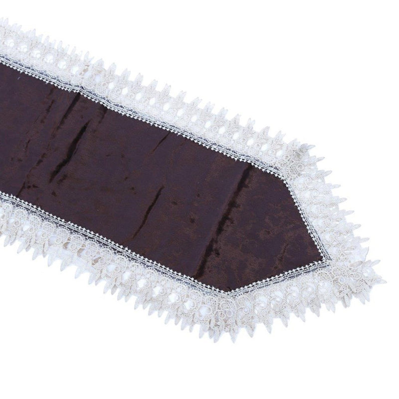 Deco Floral Lace Table Runner Kitchen and Dining Dark Purple 200*40 cm
