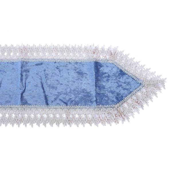 Deco Floral Lace Table Runner Kitchen and Dining Ocean Blue 200*40 cm