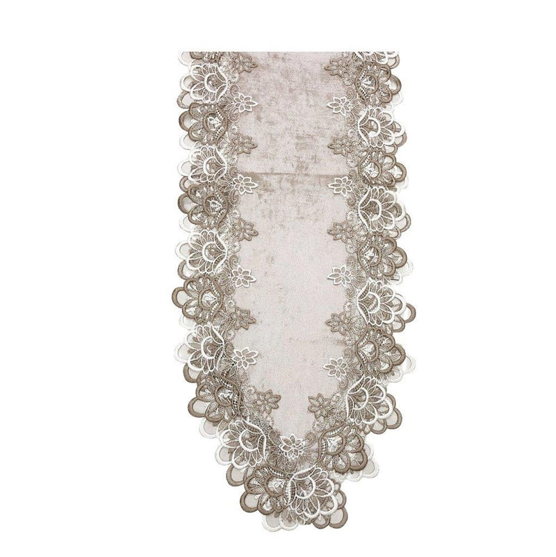 Deco Floral Lace Table Runner Kitchen and Dining Light Beige 200*40 cm