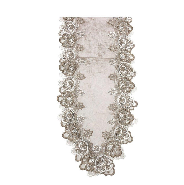 Deco Floral Lace Table Runner Kitchen and Dining Light Beige 200*40 cm
