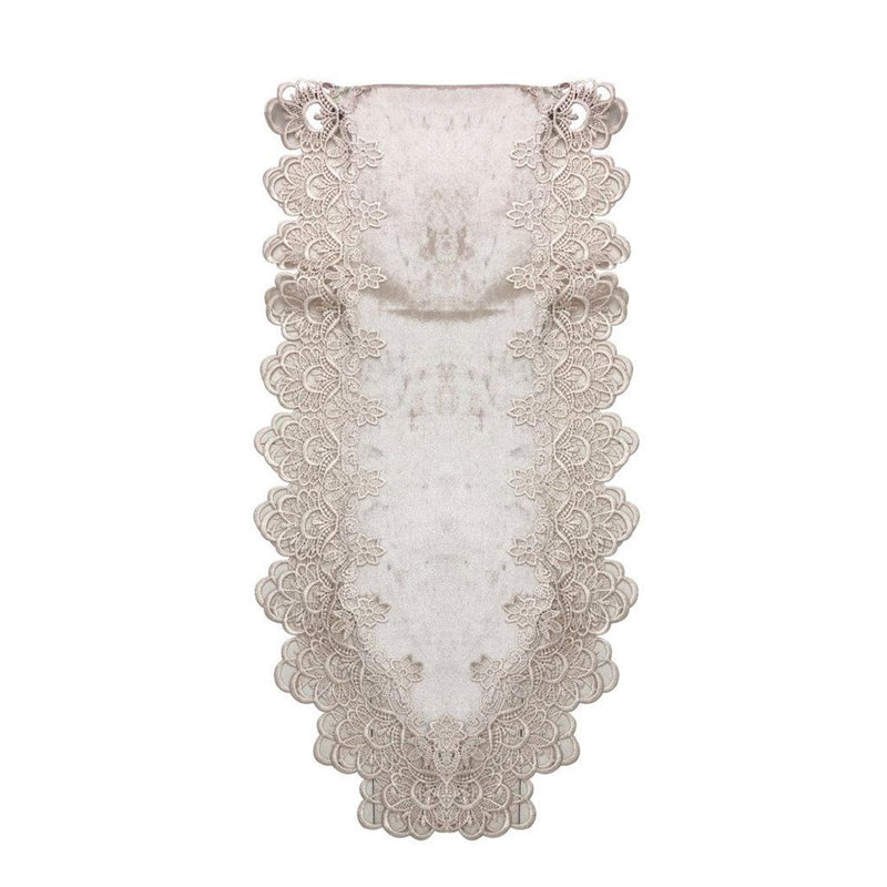 Deco Floral Lace Table Runner Kitchen and Dining Light Beige 200*40 cm